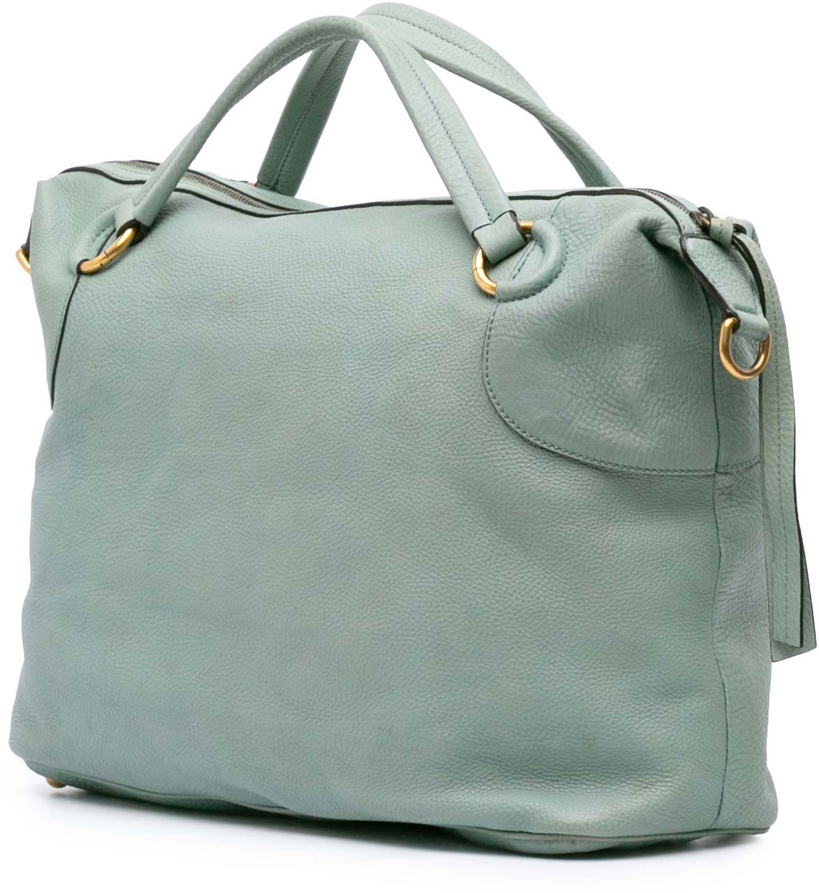 Gucci Leather Twill Satchel Blauw