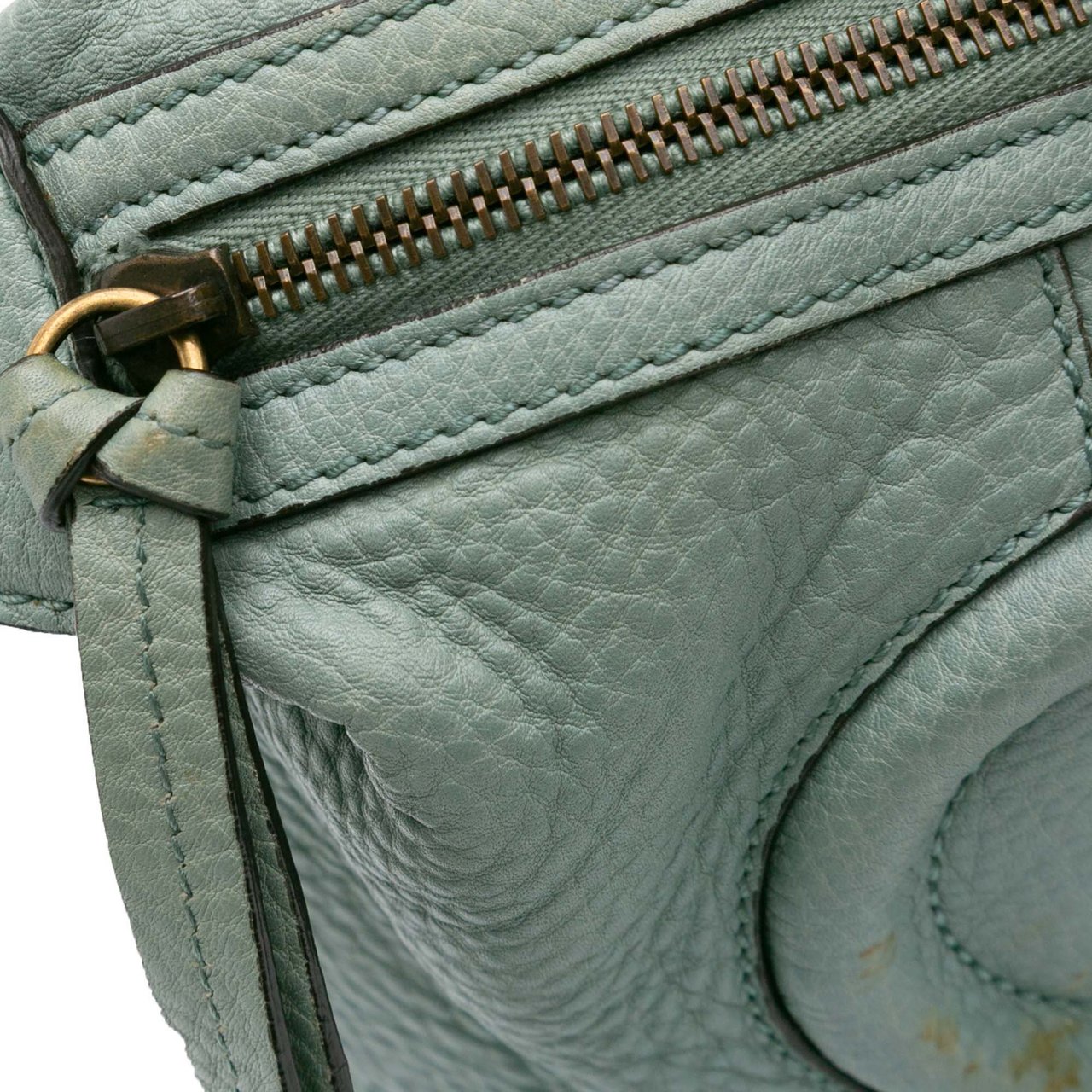 Gucci Leather Twill Satchel Blauw