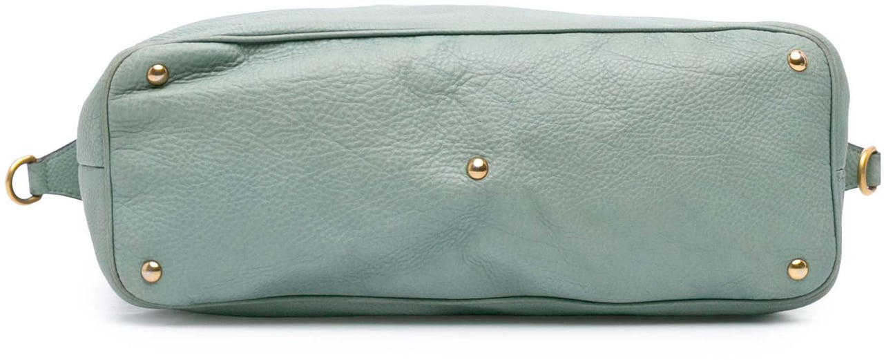 Gucci Leather Twill Satchel Blauw