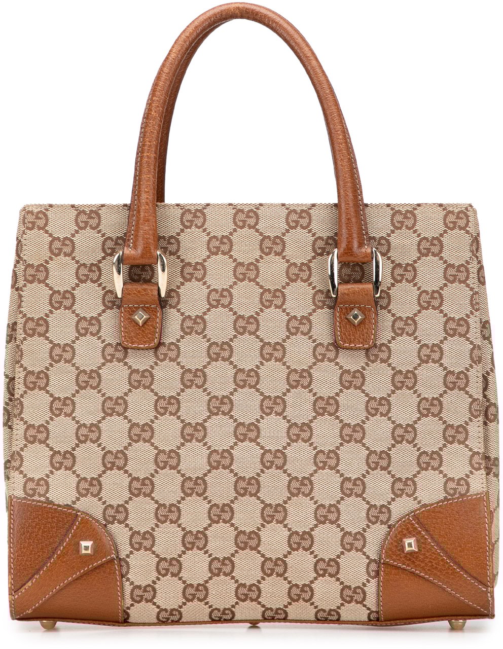 Gucci GG Canvas Nailhead Handbag Bruin
