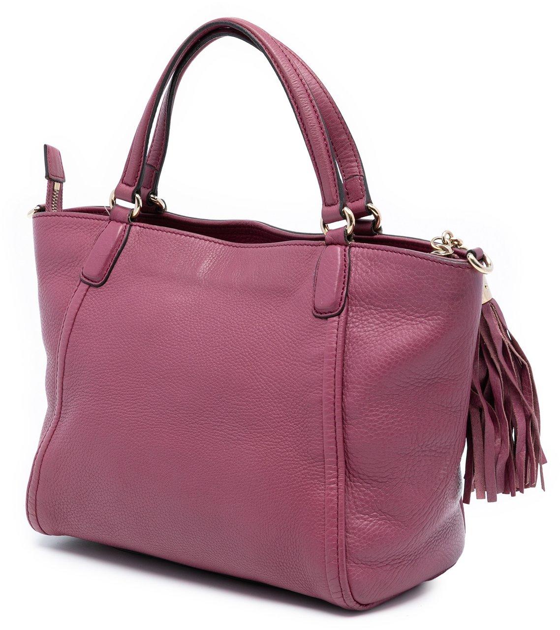 Gucci Small Pebbled Leather Soho Cellarius Satchel Paars