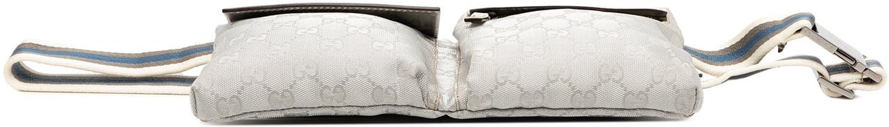 Gucci GG Canvas Web Double Pocket Belt Bag Grijs