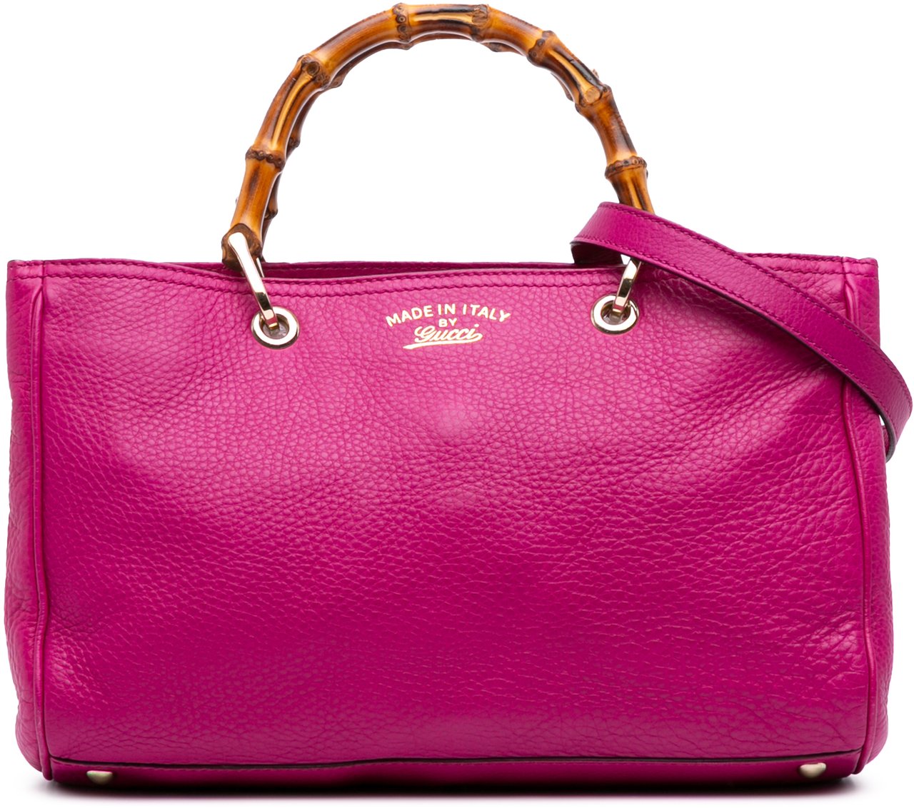 Gucci Medium Calfskin Bamboo Shopper Satchel Roze
