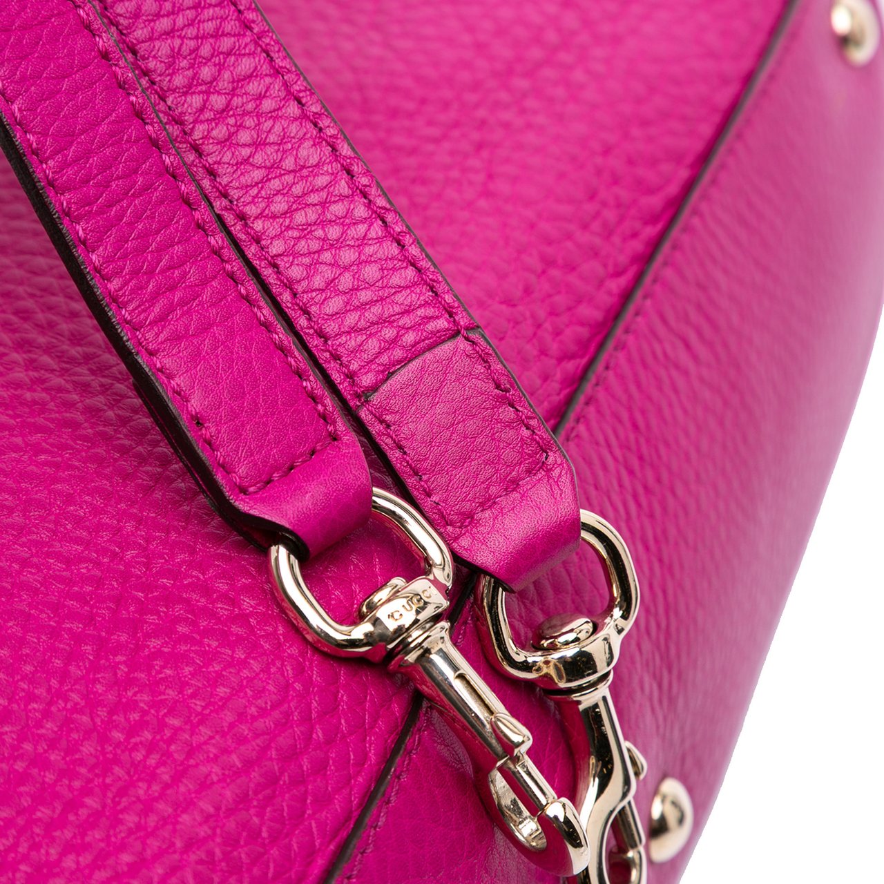 Gucci Medium Calfskin Bamboo Shopper Satchel Roze