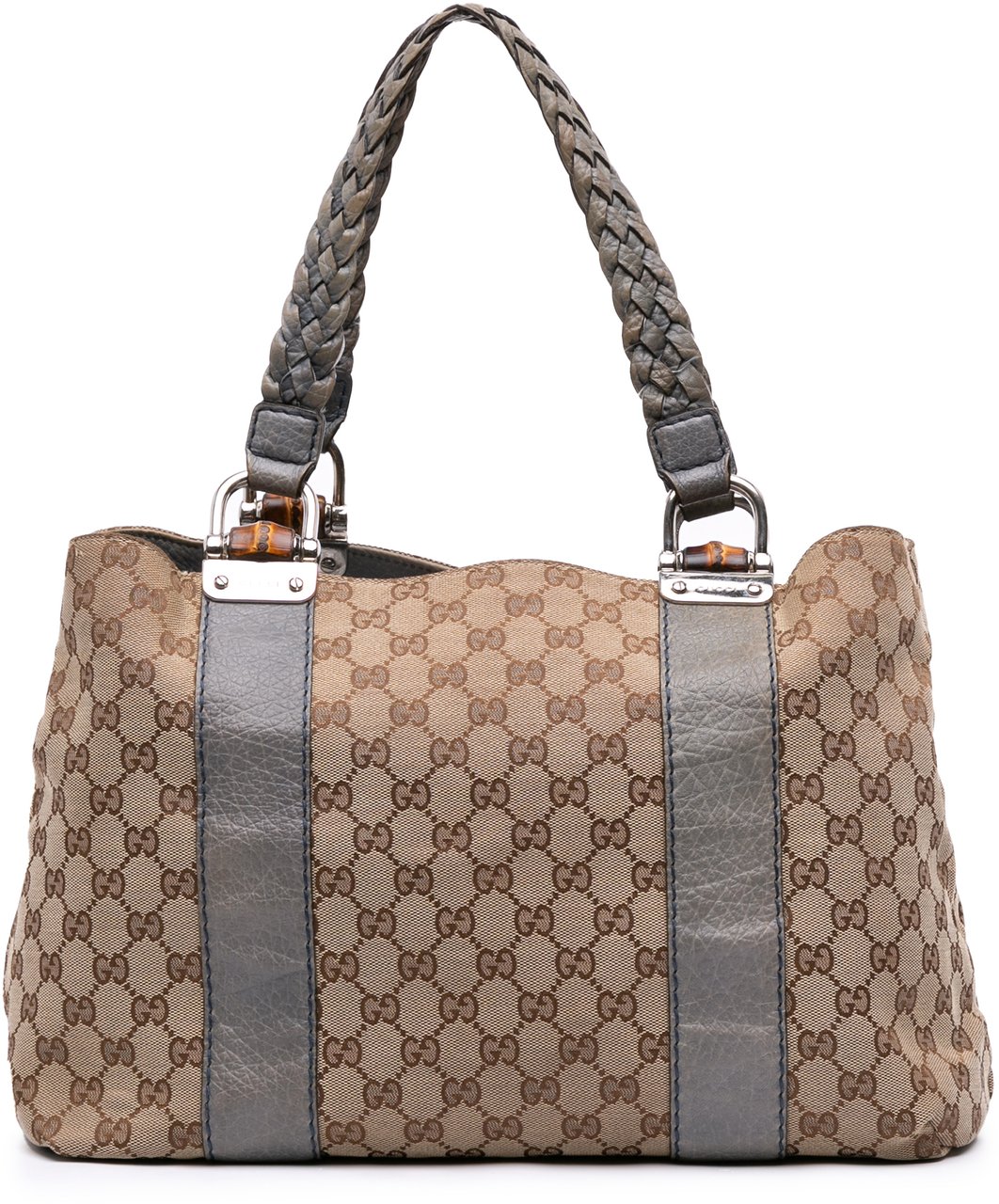 Gucci GG Canvas Bamboo Libeccio Tote Bruin