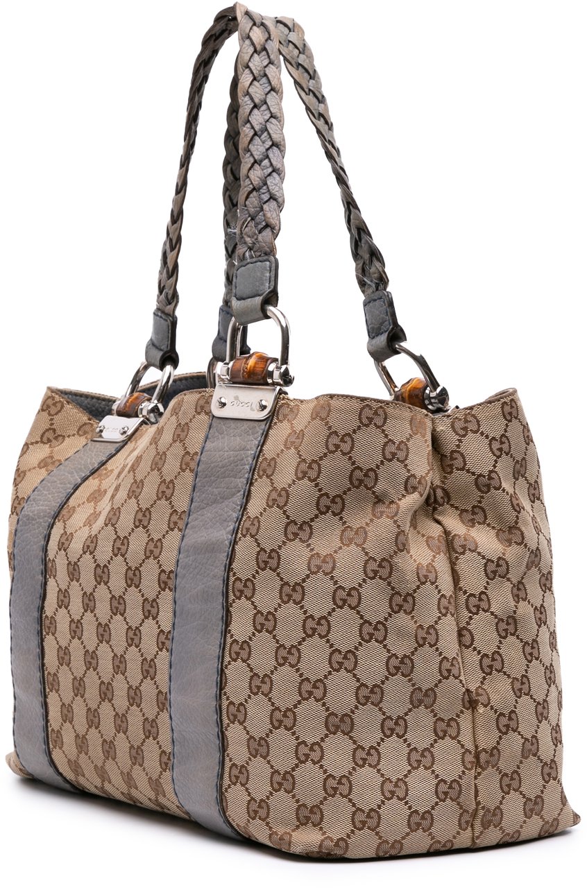 Gucci GG Canvas Bamboo Libeccio Tote Bruin