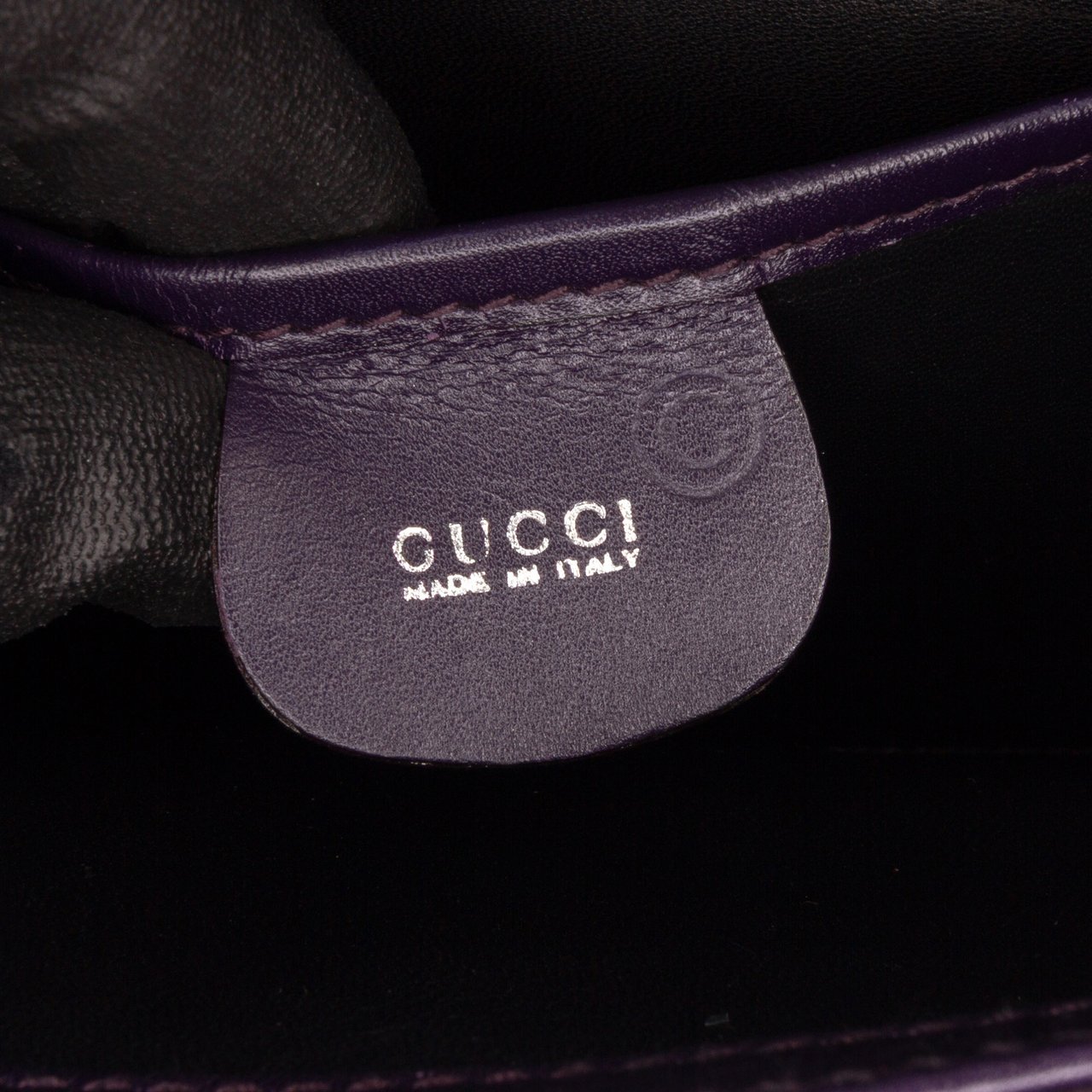Gucci Croc Embossed Leather Broadway Envelope Shoulder Bag Paars