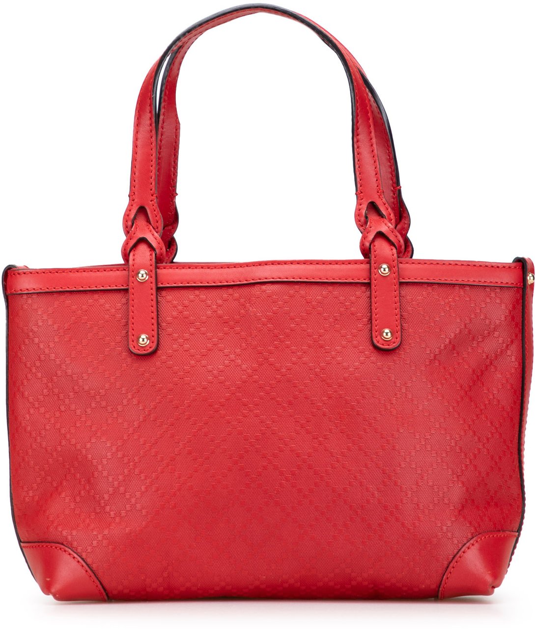Gucci Small Diamante Leather Craft Tote Rood