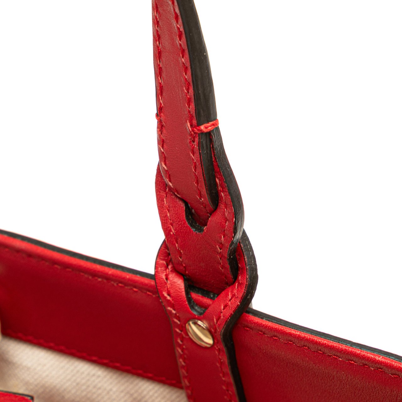 Gucci Small Diamante Leather Craft Tote Rood