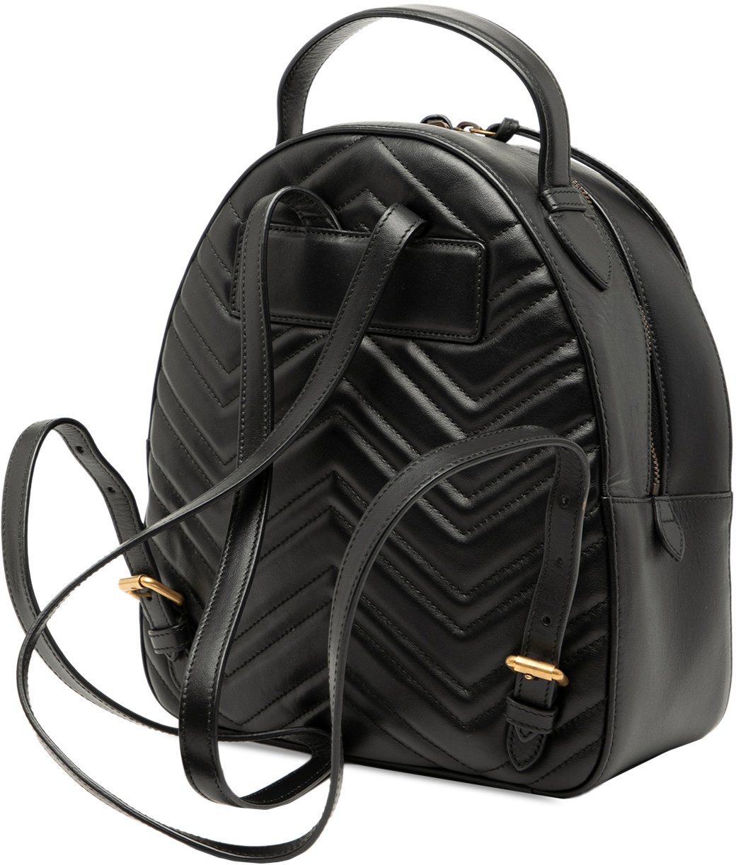 Gucci Small GG Marmont Matelasse Leather Animalier Backpack Zwart