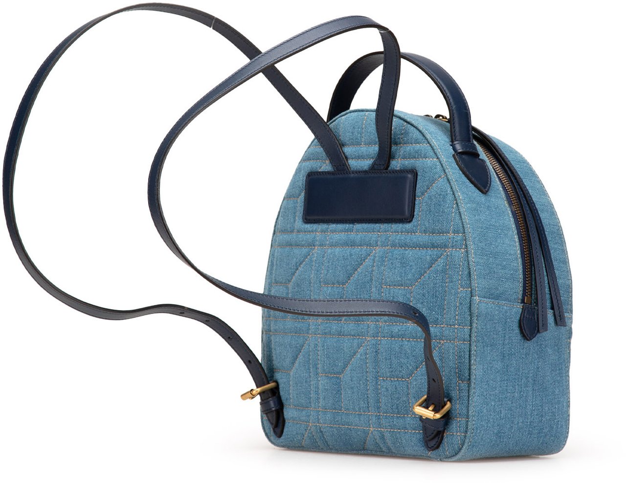 Gucci Small GG Marmont Pearl Denim Backpack Blauw