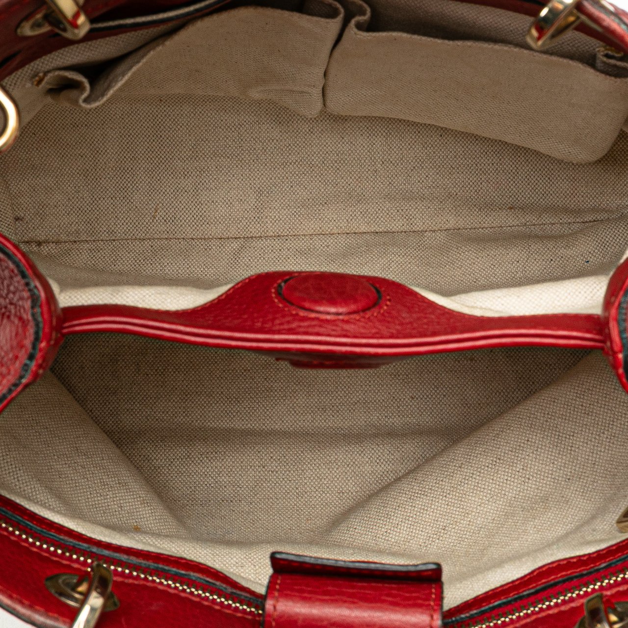 Gucci Small Calfskin Bamboo Shopper Satchel Rood