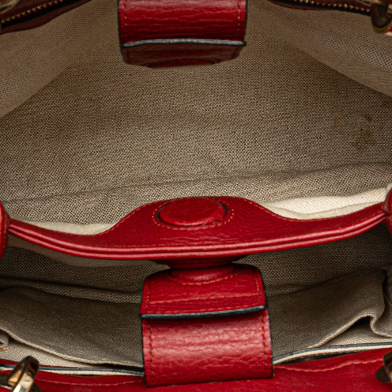 Gucci Small Calfskin Bamboo Shopper Satchel Rood