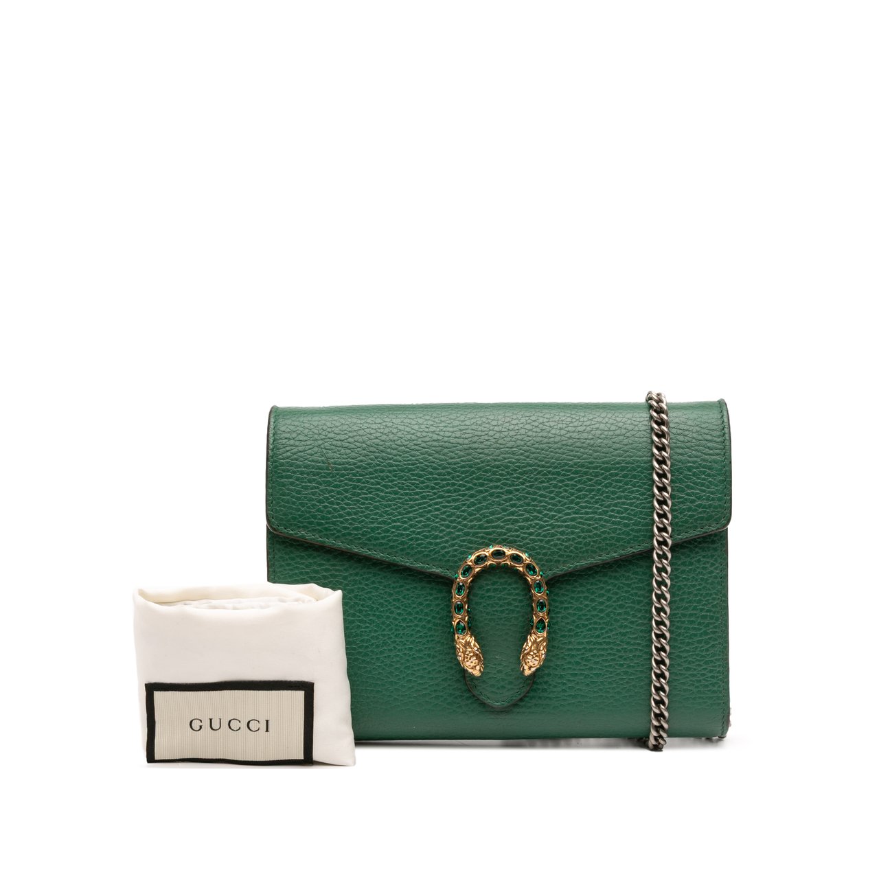 Gucci Leather Dionysus Wallet on Chain Groen