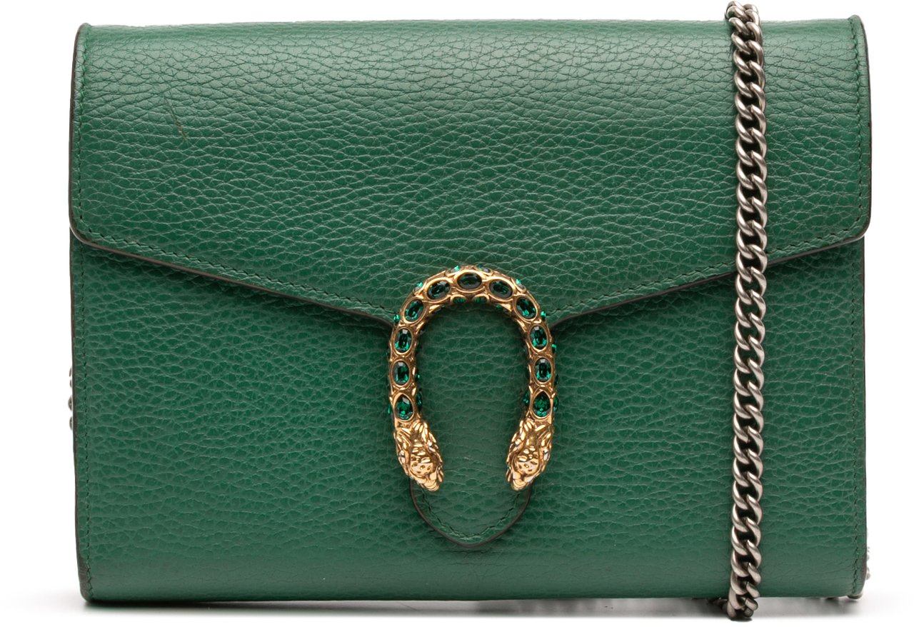 Gucci Leather Dionysus Wallet on Chain Groen