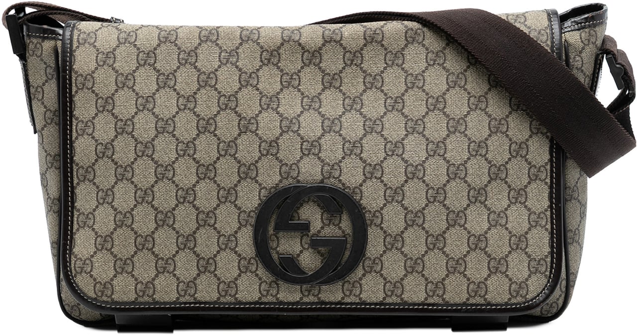 Gucci GG Supreme Interlocking G Crossbody Bruin