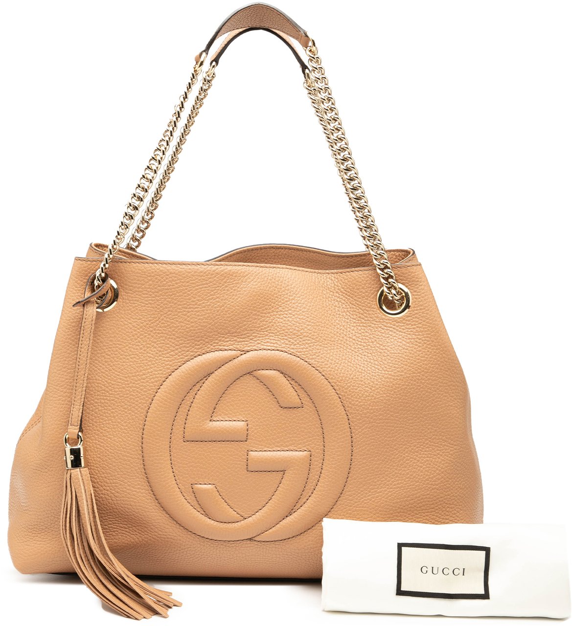 Gucci Medium Leather Soho Chain Tote Bruin