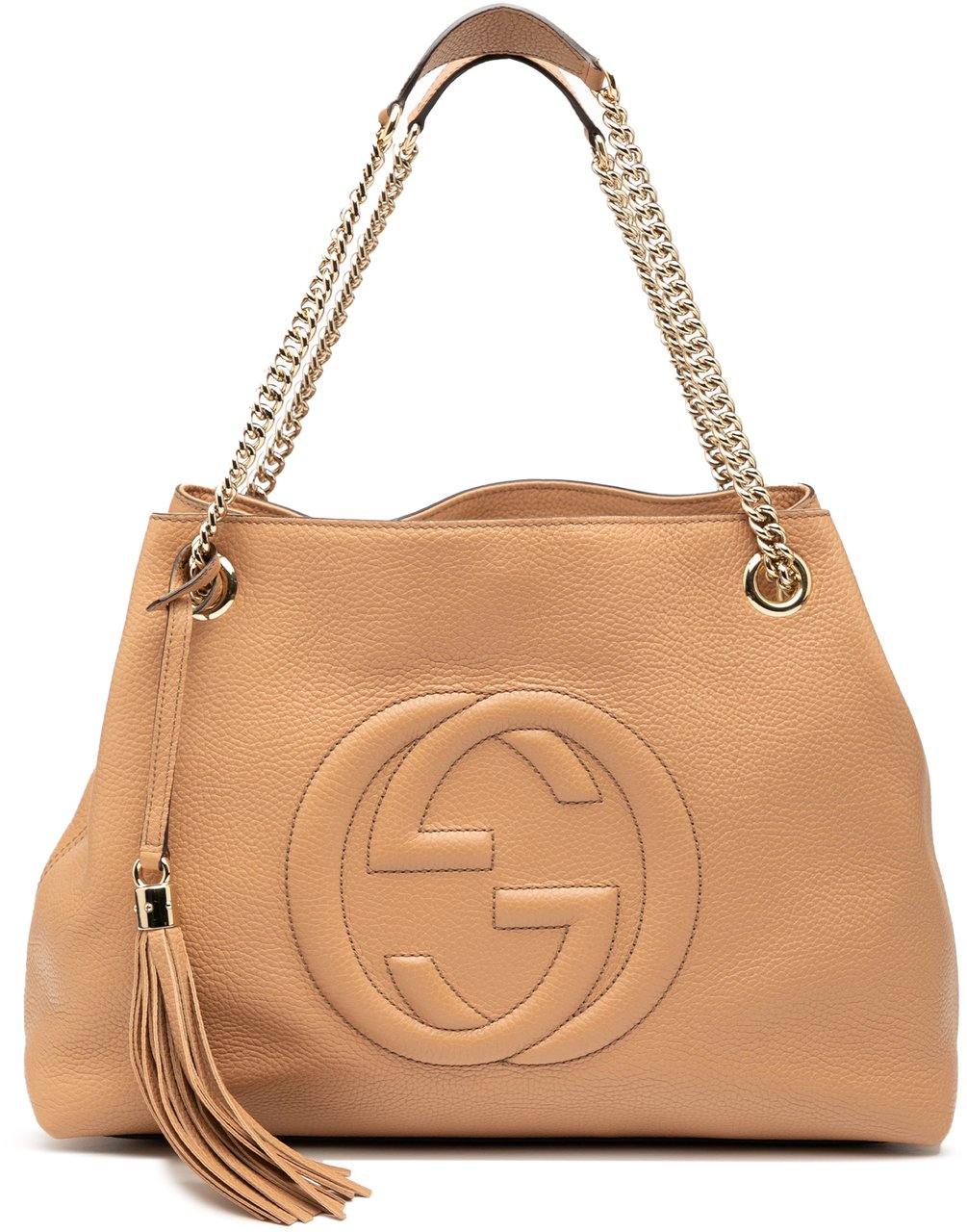 Gucci Medium Leather Soho Chain Tote Bruin