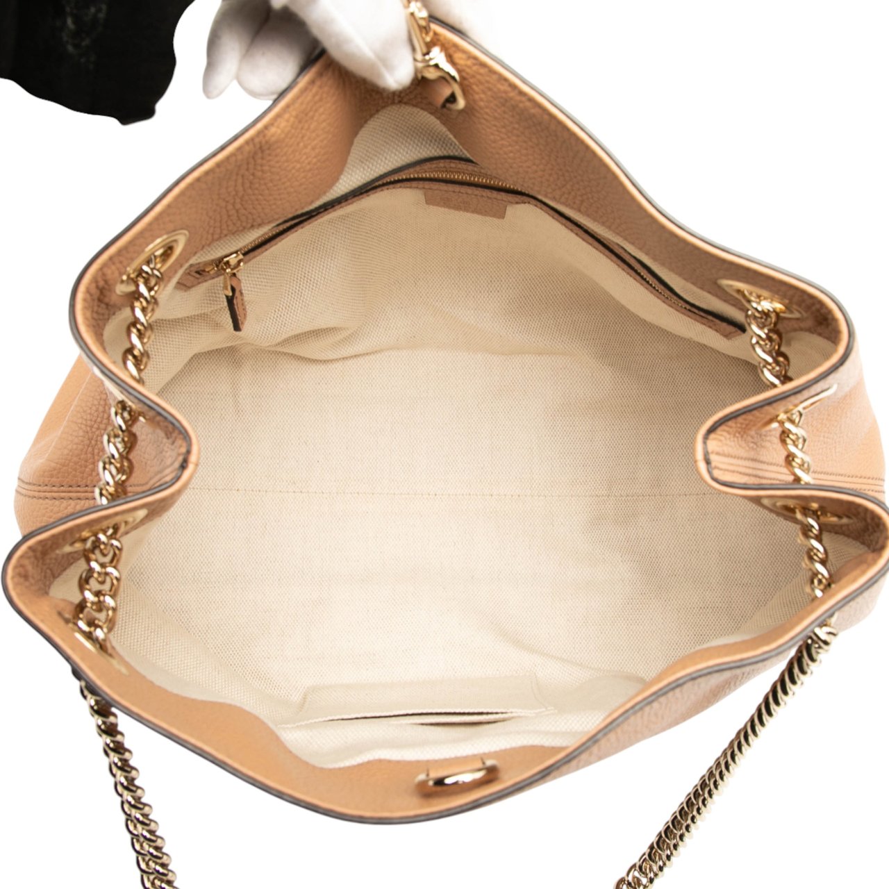 Gucci Medium Leather Soho Chain Tote Bruin