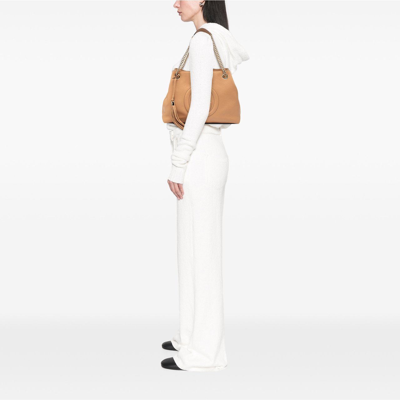 Gucci Medium Leather Soho Chain Tote Bruin