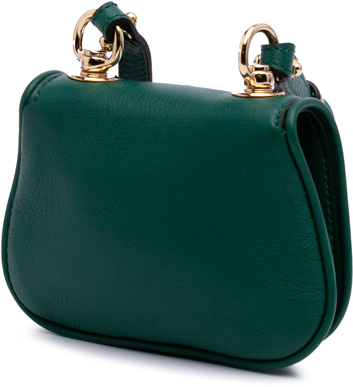 Gucci Textured Calfskin Blondie Card Case on Strap Groen