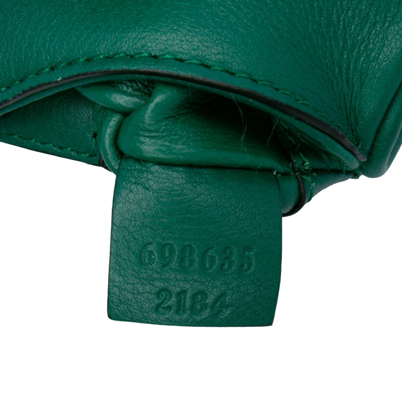 Gucci Textured Calfskin Blondie Card Case on Strap Groen