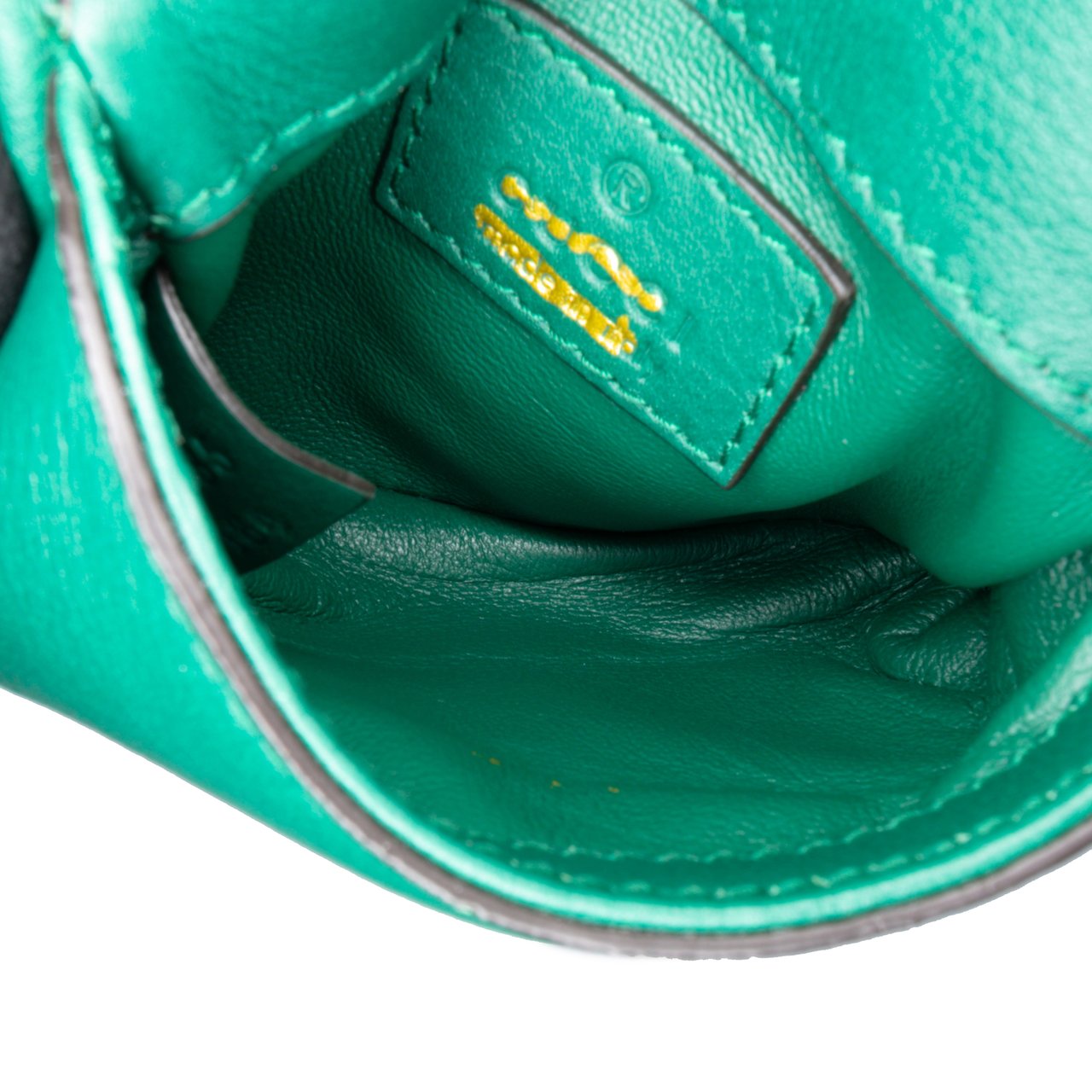 Gucci Textured Calfskin Blondie Card Case on Strap Groen