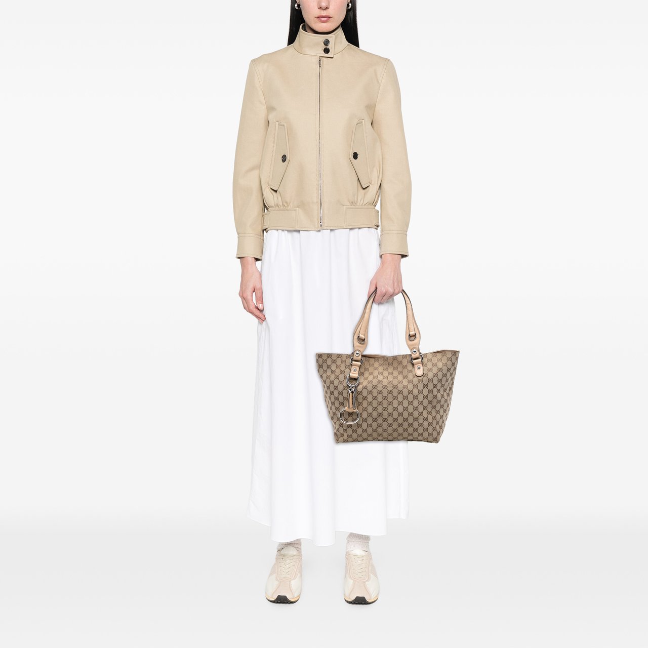 Gucci GG Canvas Icon Bit Tote Bruin