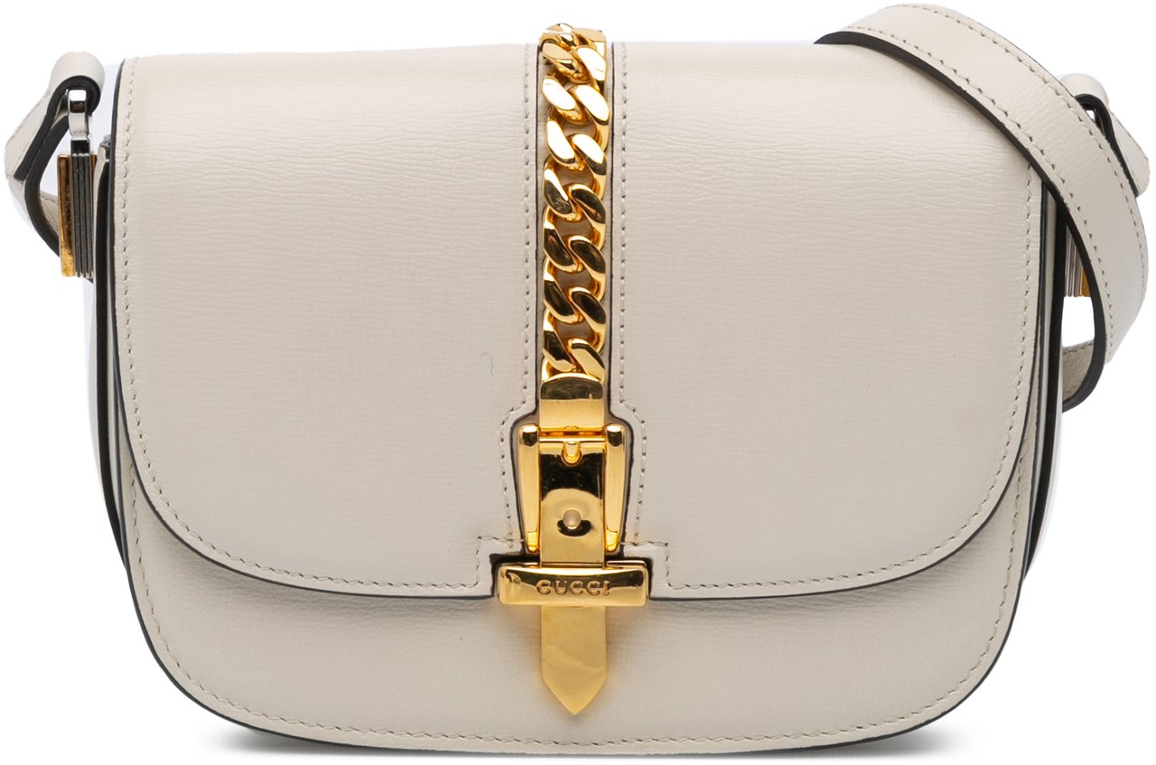Gucci Mini Leather Sylvie 1969 Crossbody Wit