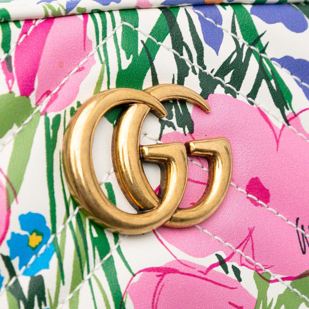 Gucci Ken Scott Mini GG Marmont Floral Printed Matelasse Leather Crossbody Wit