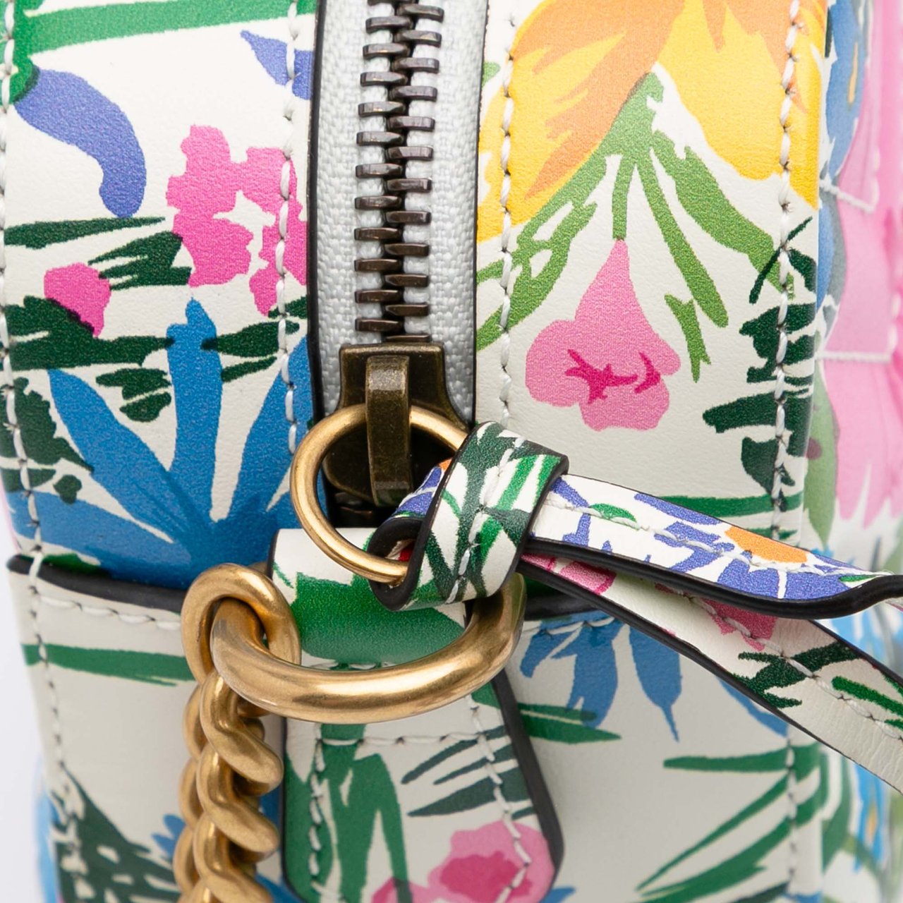 Gucci Ken Scott Mini GG Marmont Floral Printed Matelasse Leather Crossbody Wit