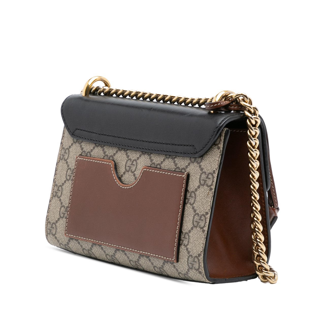 Gucci Small GG Supreme Padlock Crossbody Bruin