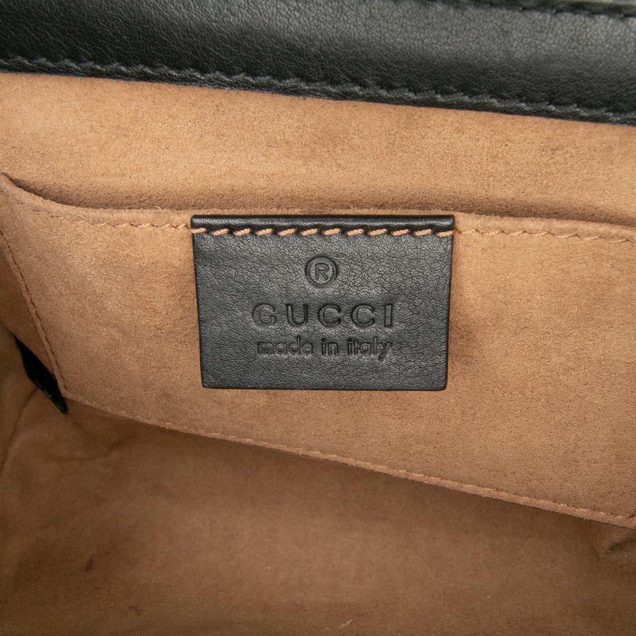 Gucci Small GG Supreme Padlock Crossbody Bruin
