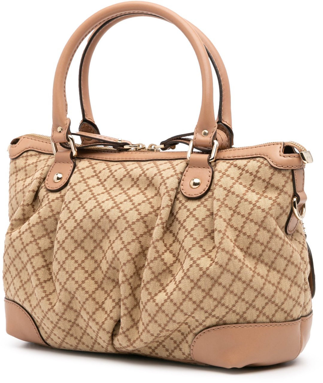Gucci Diamante Canvas Sukey Satchel Bruin