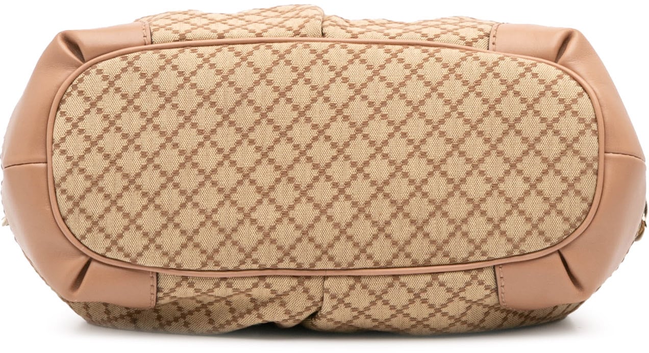 Gucci Diamante Canvas Sukey Satchel Bruin
