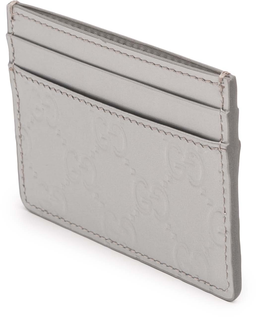 Gucci Patent Guccissima Card Holder Zilver
