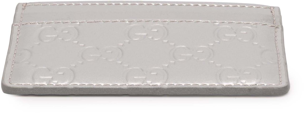 Gucci Patent Guccissima Card Holder Zilver