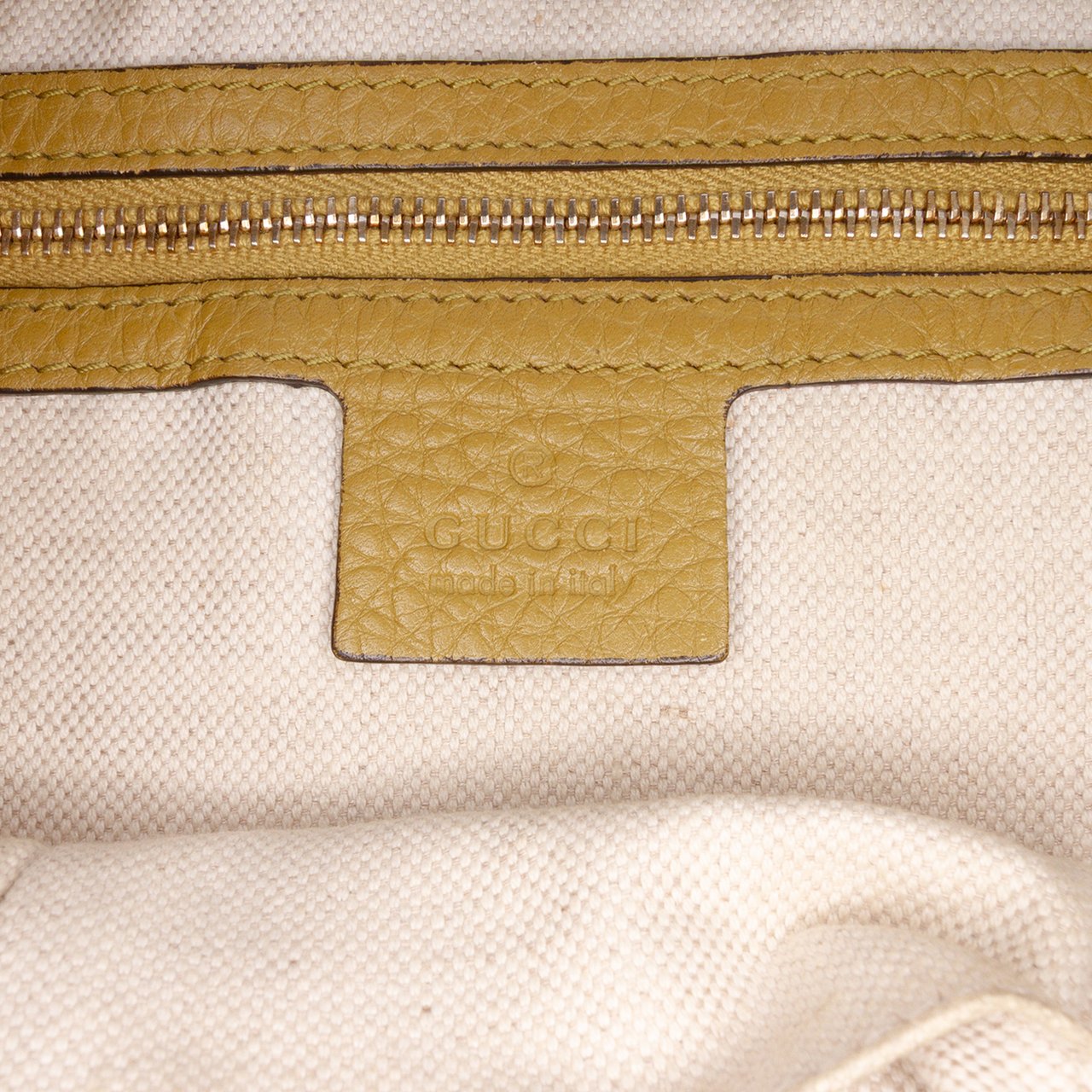 Gucci Tall Leather Bamboo Shopper Tote Geel