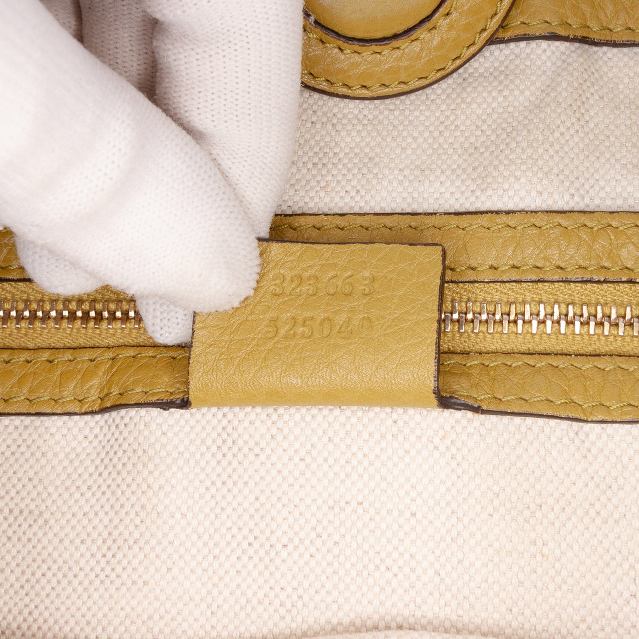 Gucci Tall Leather Bamboo Shopper Tote Geel
