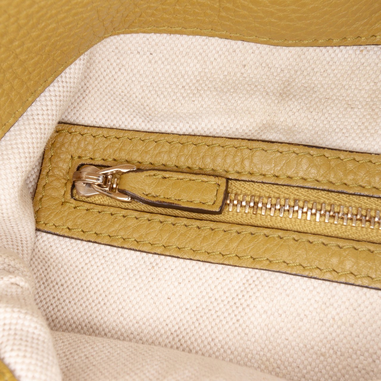 Gucci Tall Leather Bamboo Shopper Tote Geel