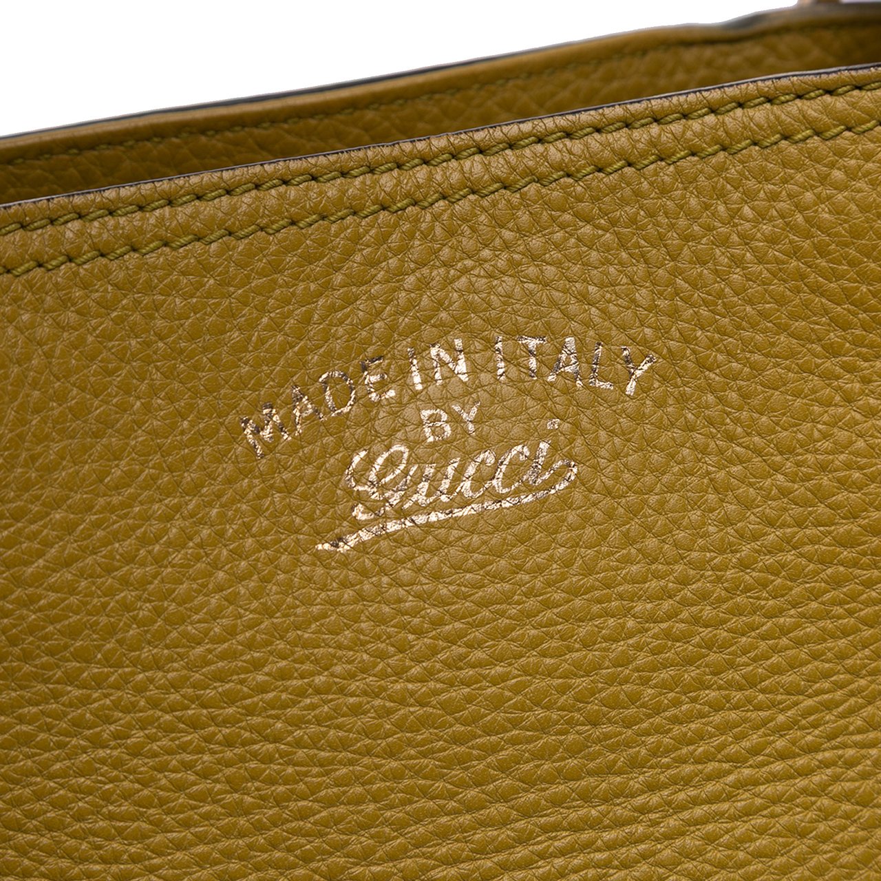 Gucci Tall Leather Bamboo Shopper Tote Geel