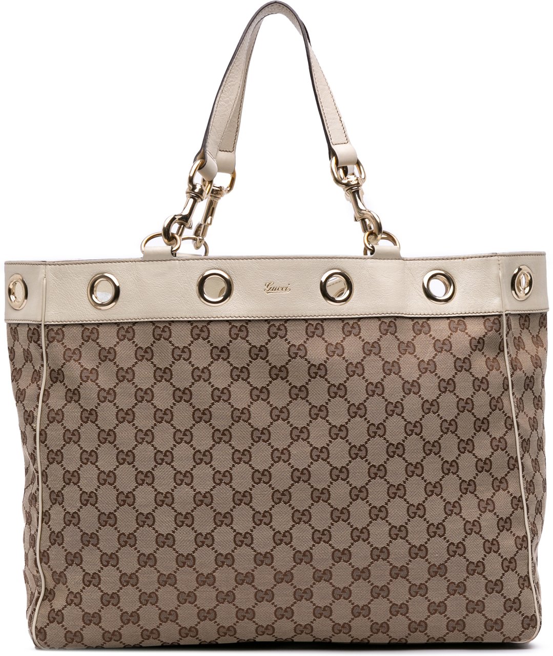 Gucci Large GG Canvas Positano Tote Bruin