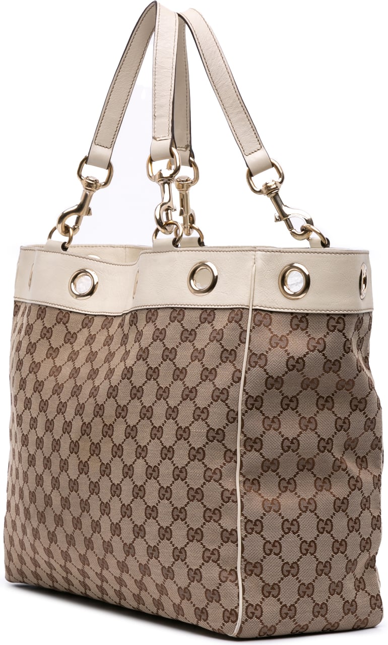 Gucci Large GG Canvas Positano Tote Bruin