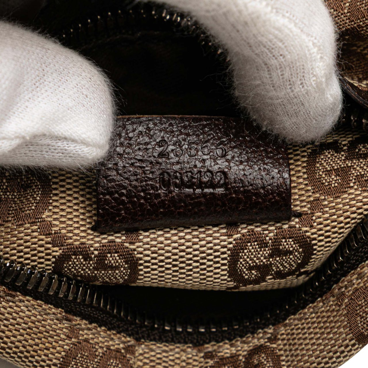 Gucci GG Canvas Web Double Pocket Belt Bag Bruin