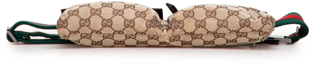 Gucci GG Canvas Web Double Pocket Belt Bag Bruin