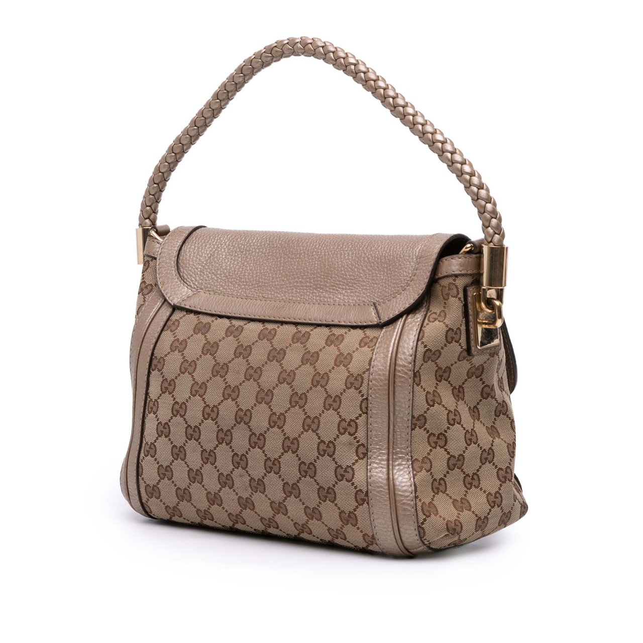 Gucci GG Canvas Bella Flap Satchel Bruin