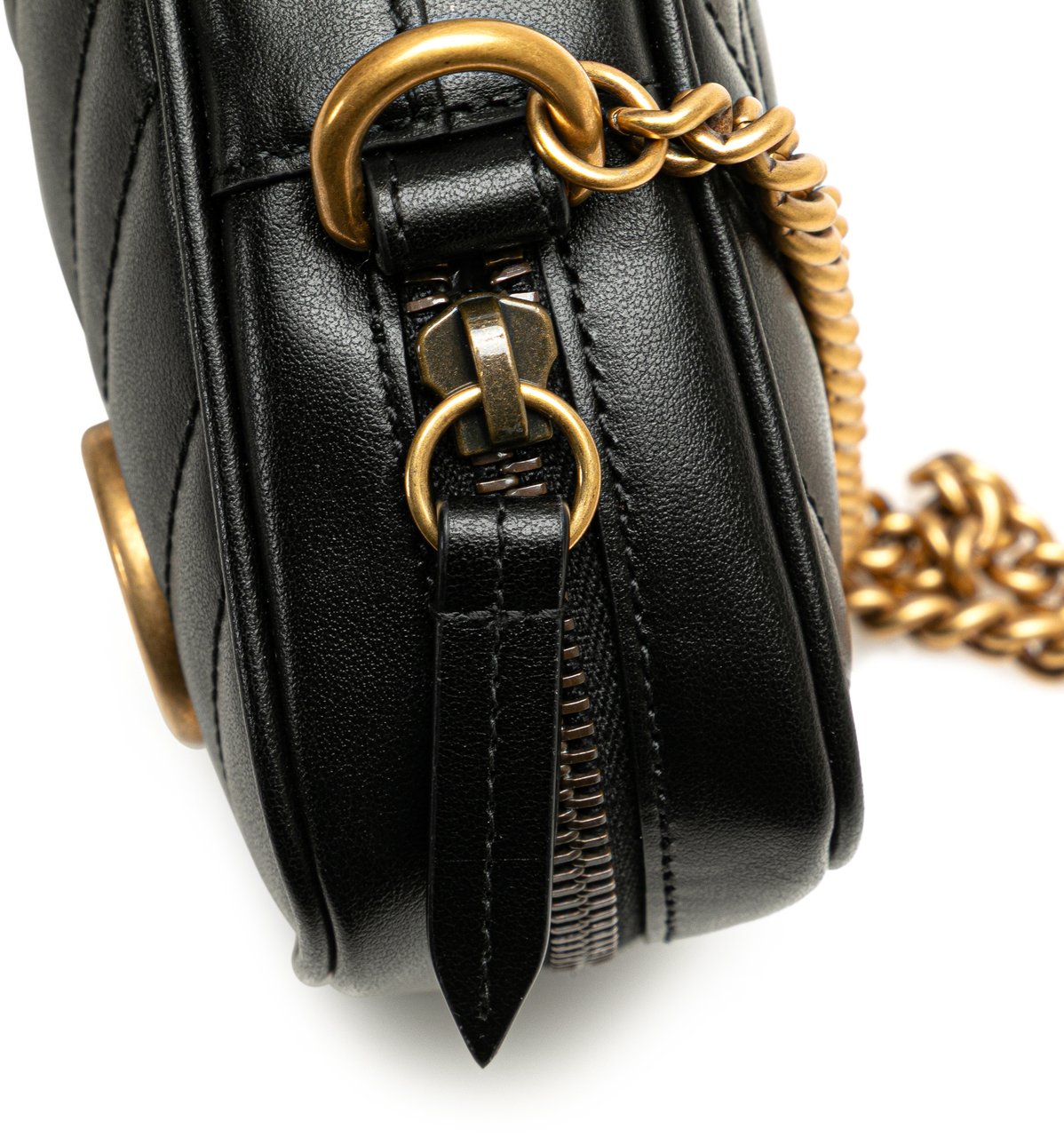 Gucci Mini GG Marmont Matelasse Leather Crossbody Zwart