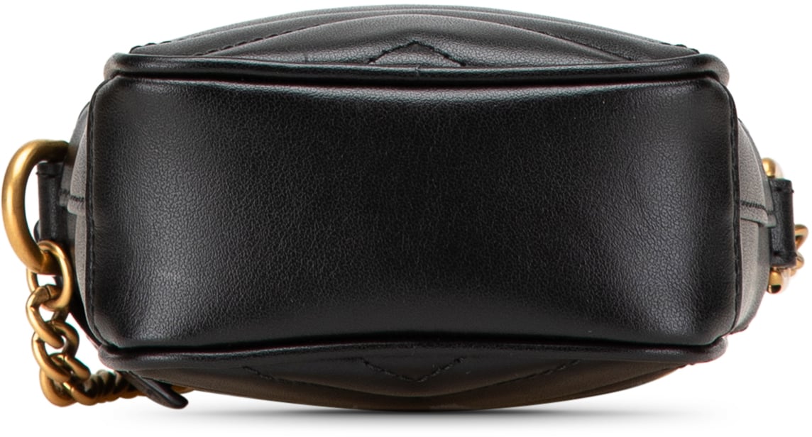 Gucci Mini GG Marmont Matelasse Leather Crossbody Zwart