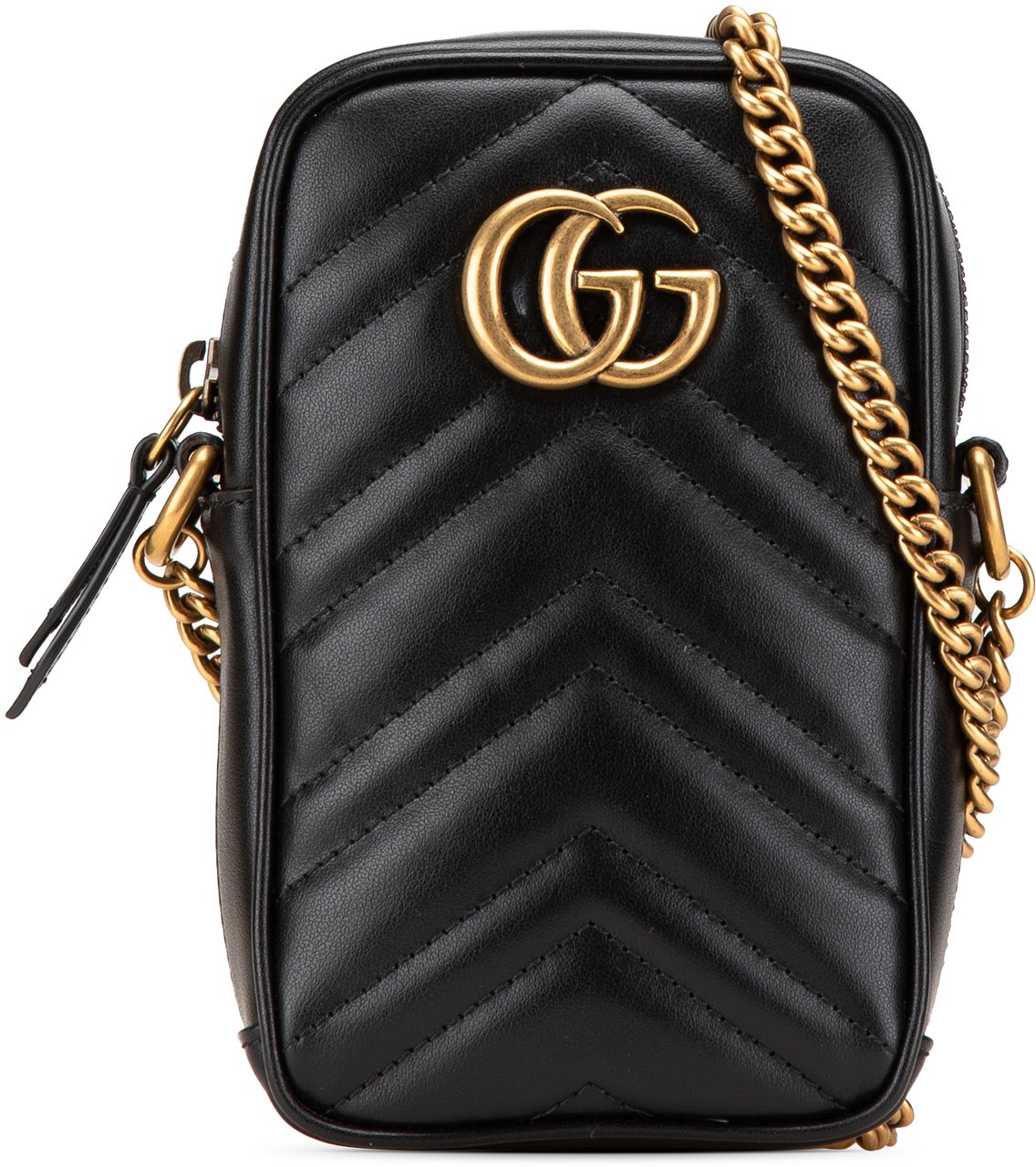 Gucci Mini GG Marmont Matelasse Leather Crossbody Zwart