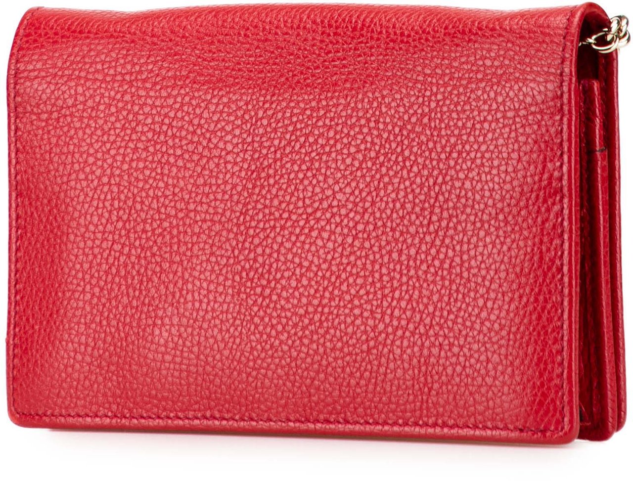 Gucci Leather Soho Wallet on Chain Rood